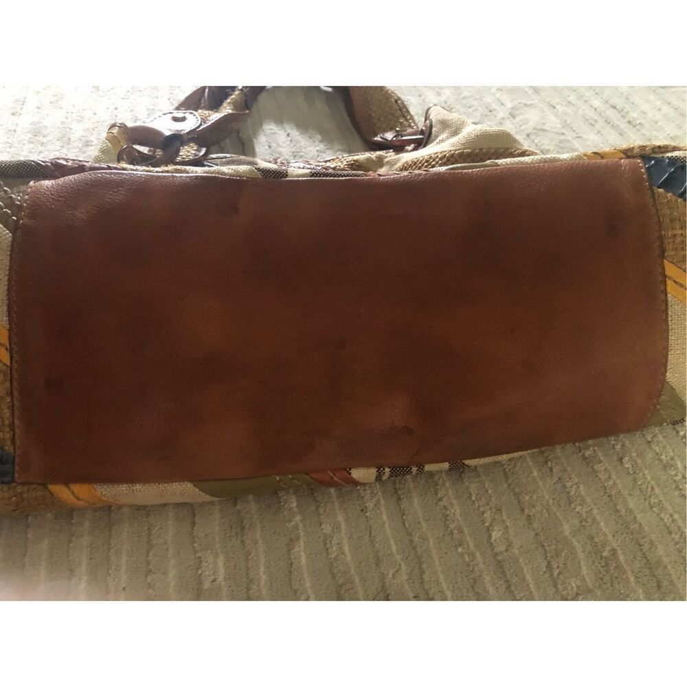 Fossil Patchwork Striped Canvas Triple Compartmen… - image 10